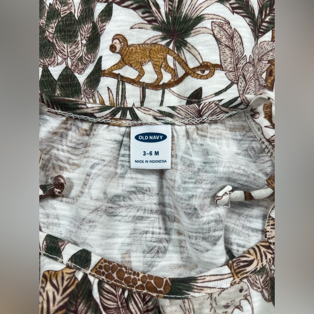 OLD NAVY NWT Baby Girl Jungle Safari Giraffe Romper 3-6m Animal Print Africa‎ - Picture 11 of 13
